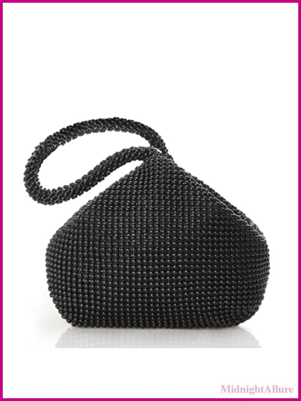 Beaded Evening Clutch Triangle Wristlet Satin Bag